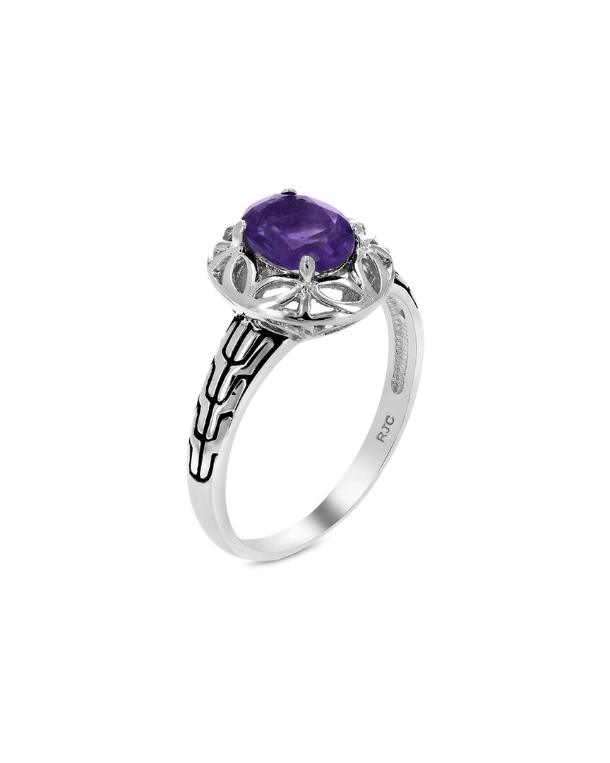 Gemstones Silver 1.20 Ct. Tw. Purple Amethyst Ring In Purple