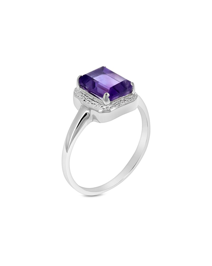 Gemstones Silver 0.90 Ct. Tw. Purple Amethyst Ring In Silver