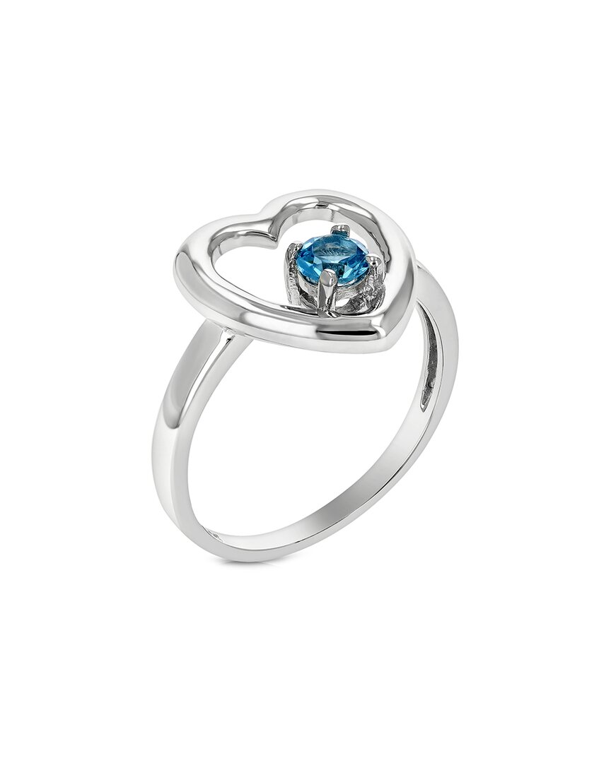 Gemstones Silver 0.20 Ct. Tw. Blue Topaz Ring In Silver