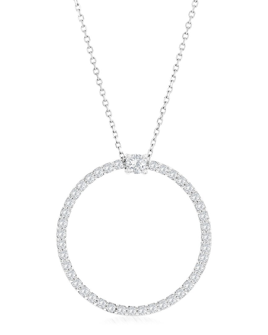 Jewels By Viomo 14k 1.36 Ct. Tw. Diamond Circle Pendant In Silver