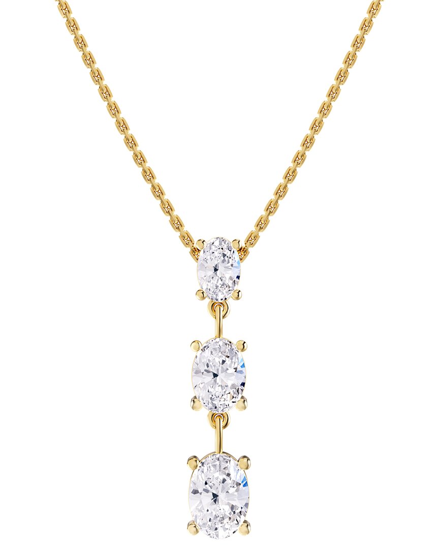Lab Grown Diamonds 18k Vermeil 2.14 Ct. Tw. Lab-grown Diamond Pendant In Gold