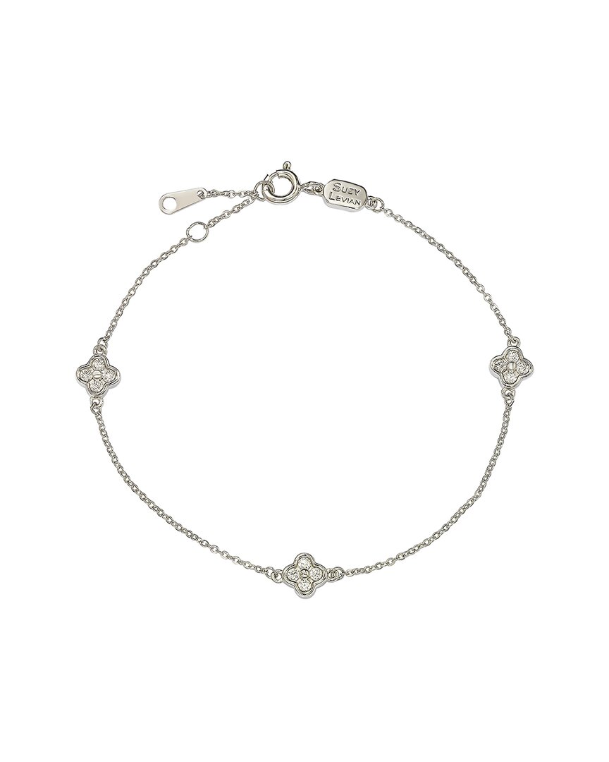 Suzy Levian 14k 0.24 Ct. Tw. Diamond Station Bracelet
