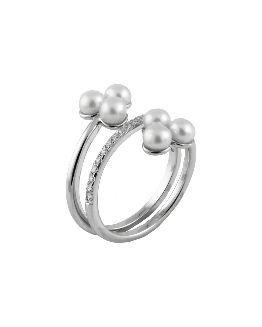 Shop Splendid Pearls Plated 3-4mm Freshwater Pearl Ring