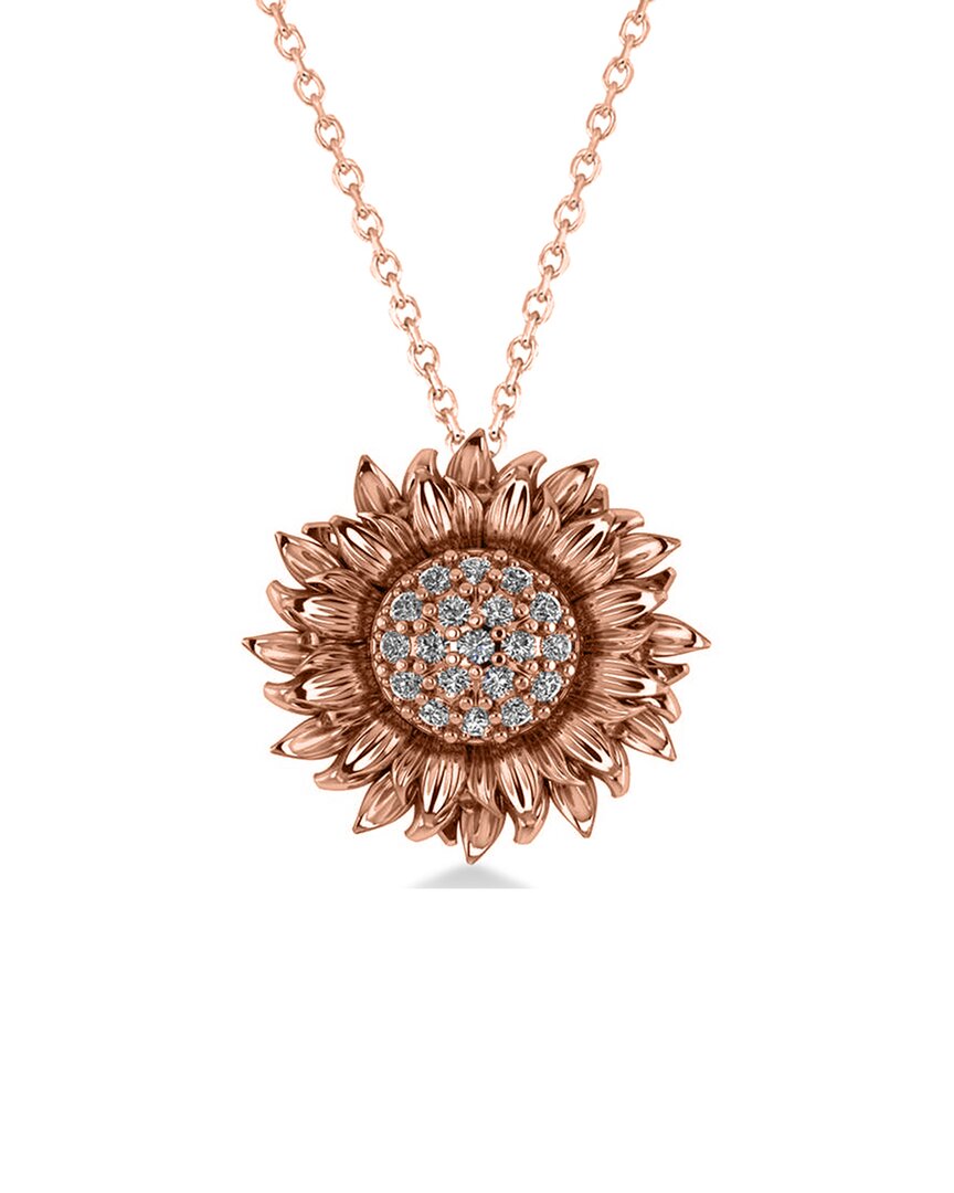 Allurez 14k Rose Gold 0.19 Ct. Tw. Diamond Pendant Necklace