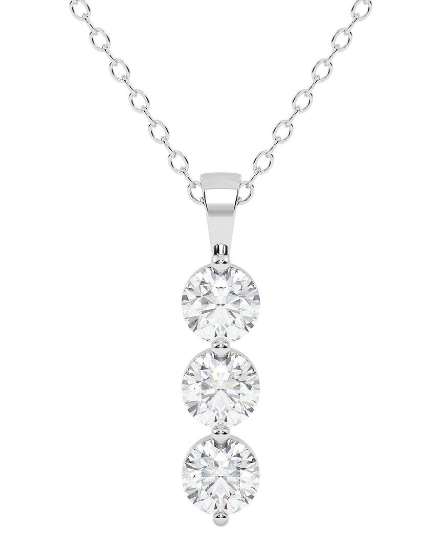 Lab Grown Diamonds 14k 2.00 Ct. Tw. Lab-grown Diamond Necklace In Metallic