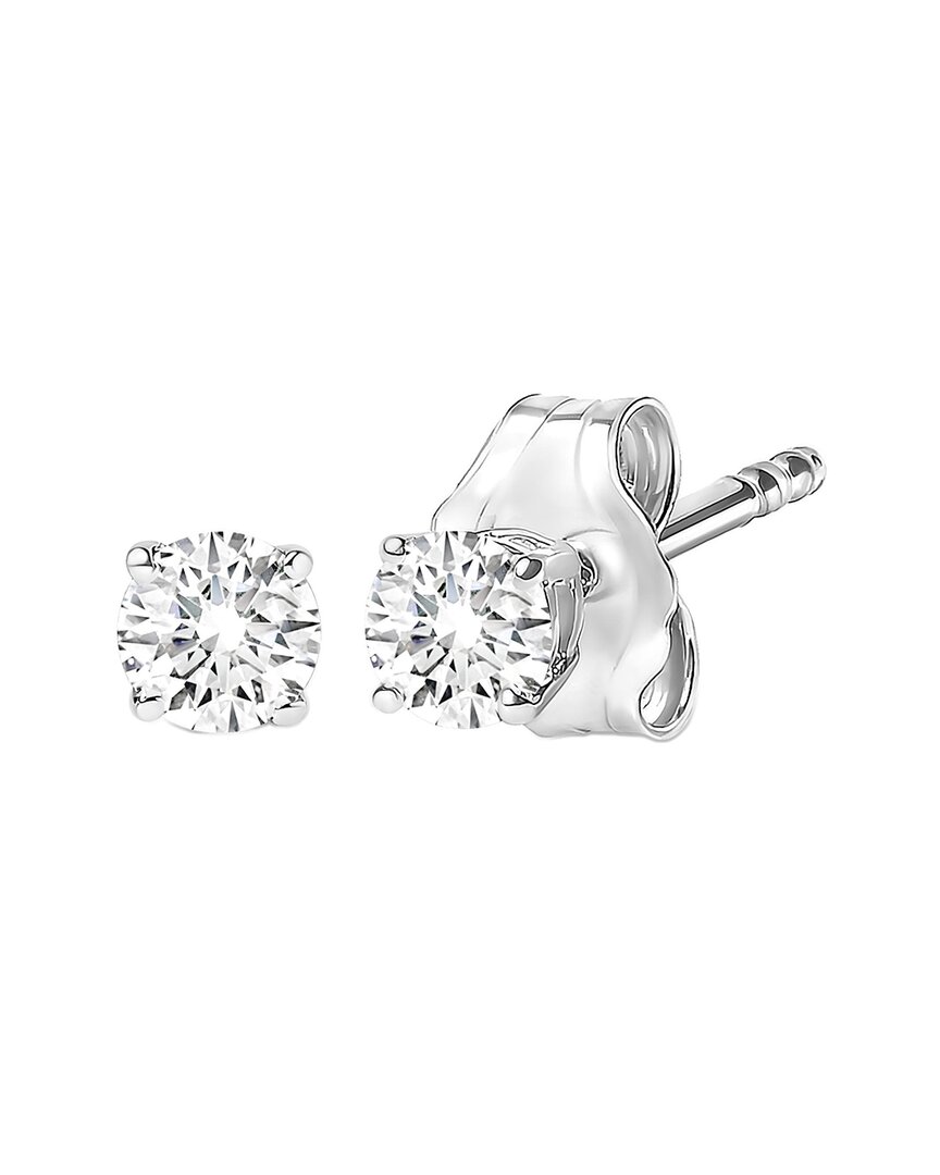 Haus Of Brilliance Silver 0.20 Ct. Tw. Lab-grown Diamond Stud Earrings In Metallic