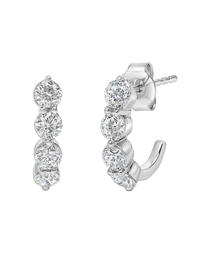 Haus Of Brilliance 14k 1.44 Ct. Tw. Lab-grown Diamond Stud Earrings In Silver