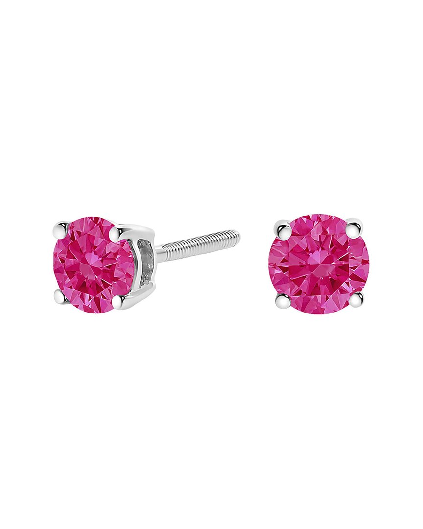 Haus Of Brilliance 14k 1.00 Ct. Tw. Lab-grown Diamond Stud Earrings In Pink