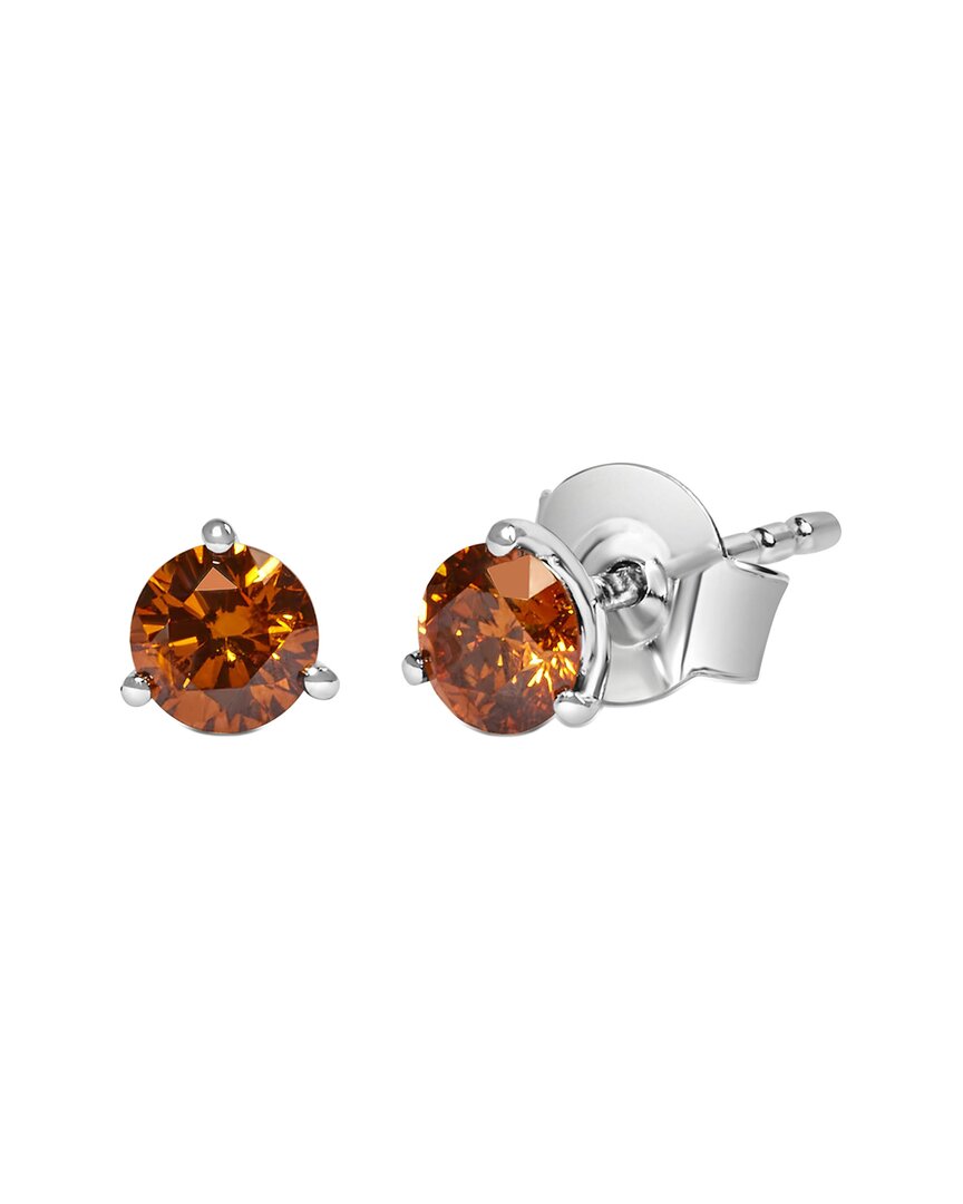 Haus Of Brilliance 14k 0.50 Ct. Tw. Lab-grown Diamond Stud Earrings In Brown