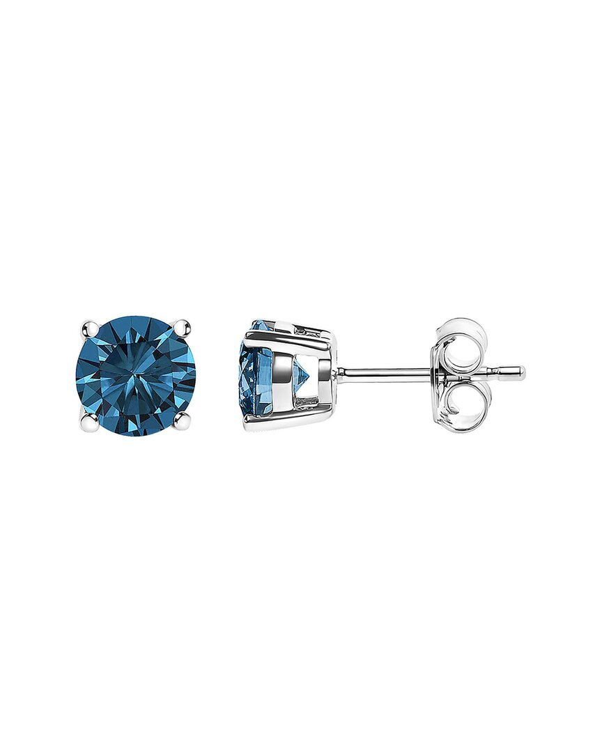 Haus Of Brilliance 14k 0.50 Ct. Tw. Lab-grown Diamond Stud Earrings In Blue