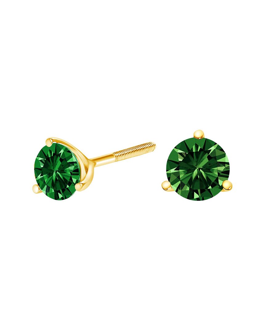 Haus Of Brilliance 14k 1.00 Ct. Tw. Lab-grown Diamond Stud Earrings In Green