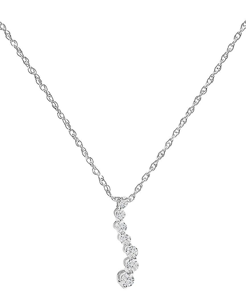 Haus Of Brilliance Silver 0.25 Ct. Tw. Lab-grown Diamond Pendant Necklace In Metallic