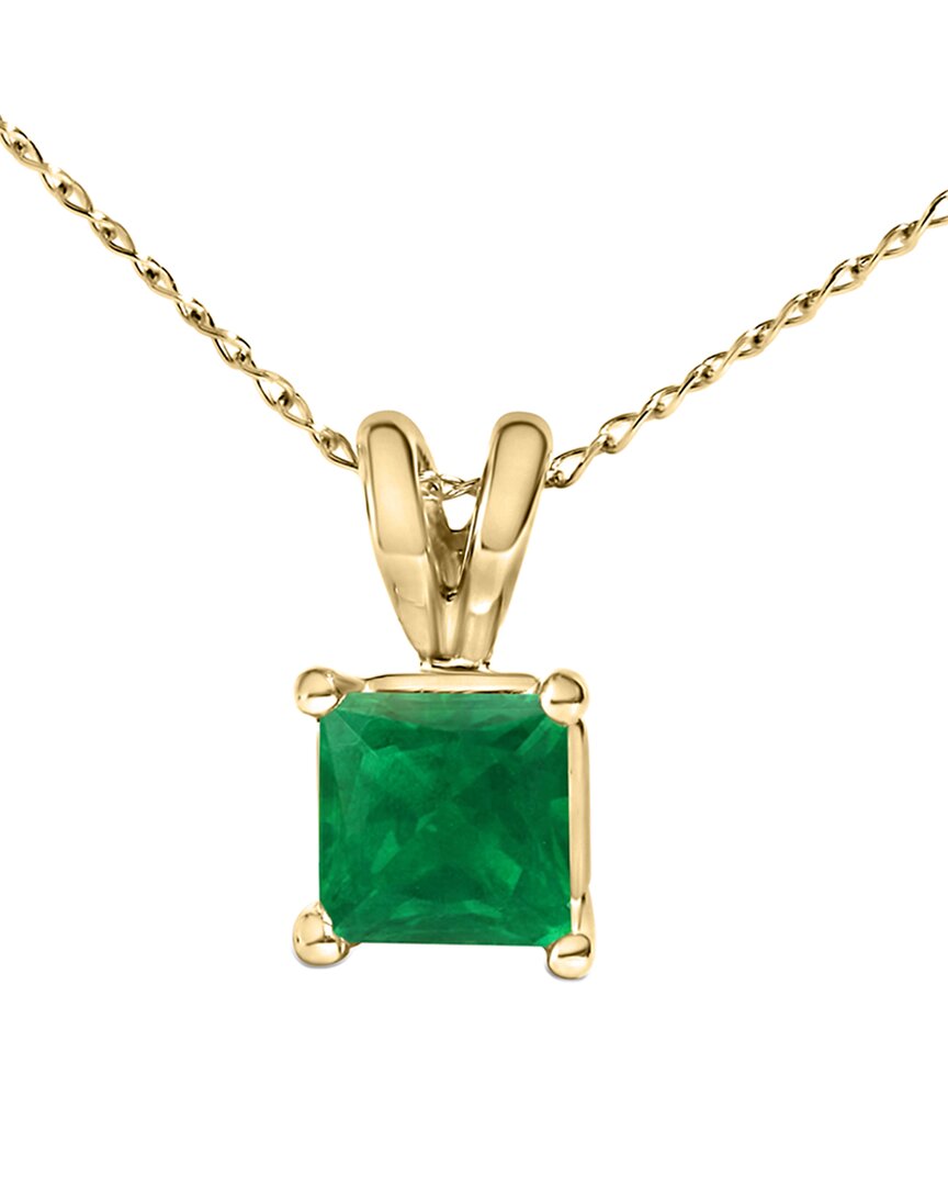 Haus Of Brilliance Colorful Gemstones 14k 0.50 Ct. Tw. Emerald Pendant Necklace In Gold