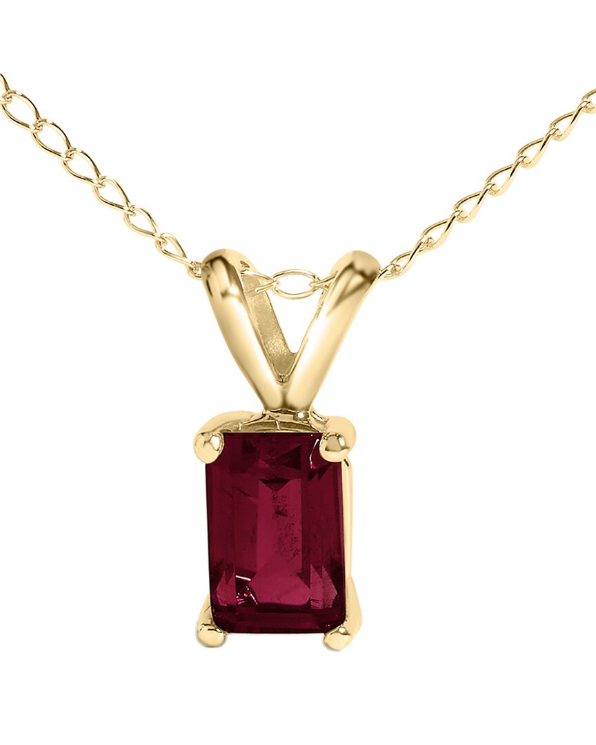 Haus Of Brilliance Colorful Gemstones 14k 0.40 Ct. Tw. Ruby Pendant Necklace In Red