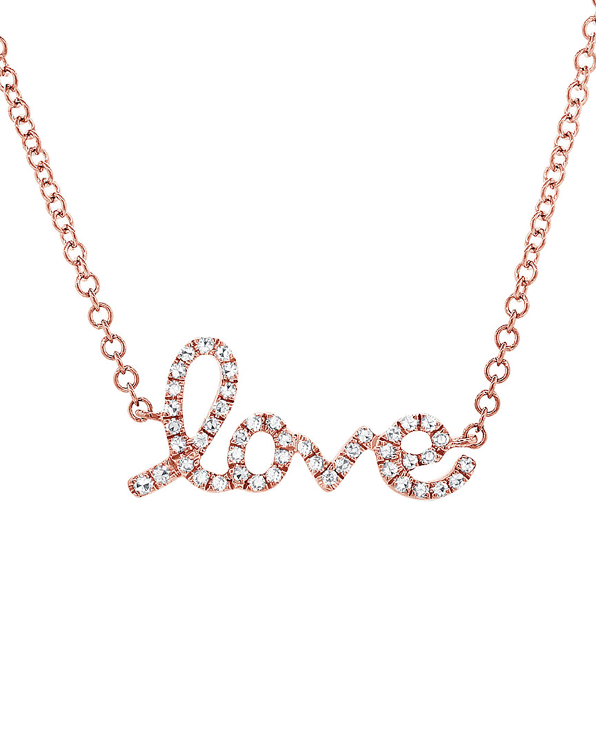 Sabrina Designs 14k Rose Gold 0.11 Ct. Tw. Diamond Love Necklace