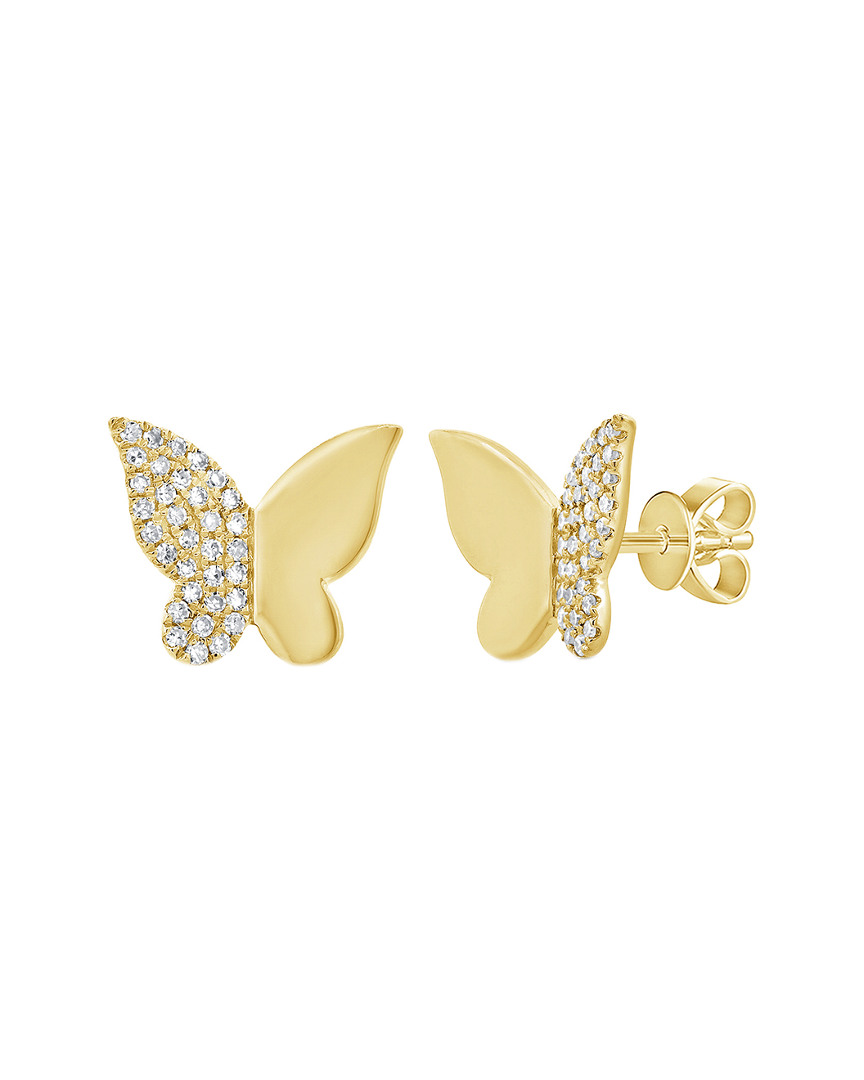 Sabrina Designs 14k 0.17 Ct. Tw. Diamond Butterfly Studs