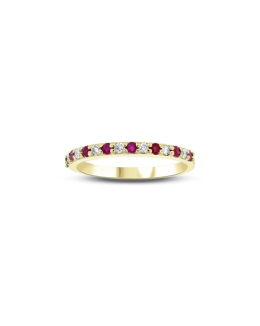 Levaron 14k 0.35 Ct. Tw. Diamond & Ruby Stackable Ring