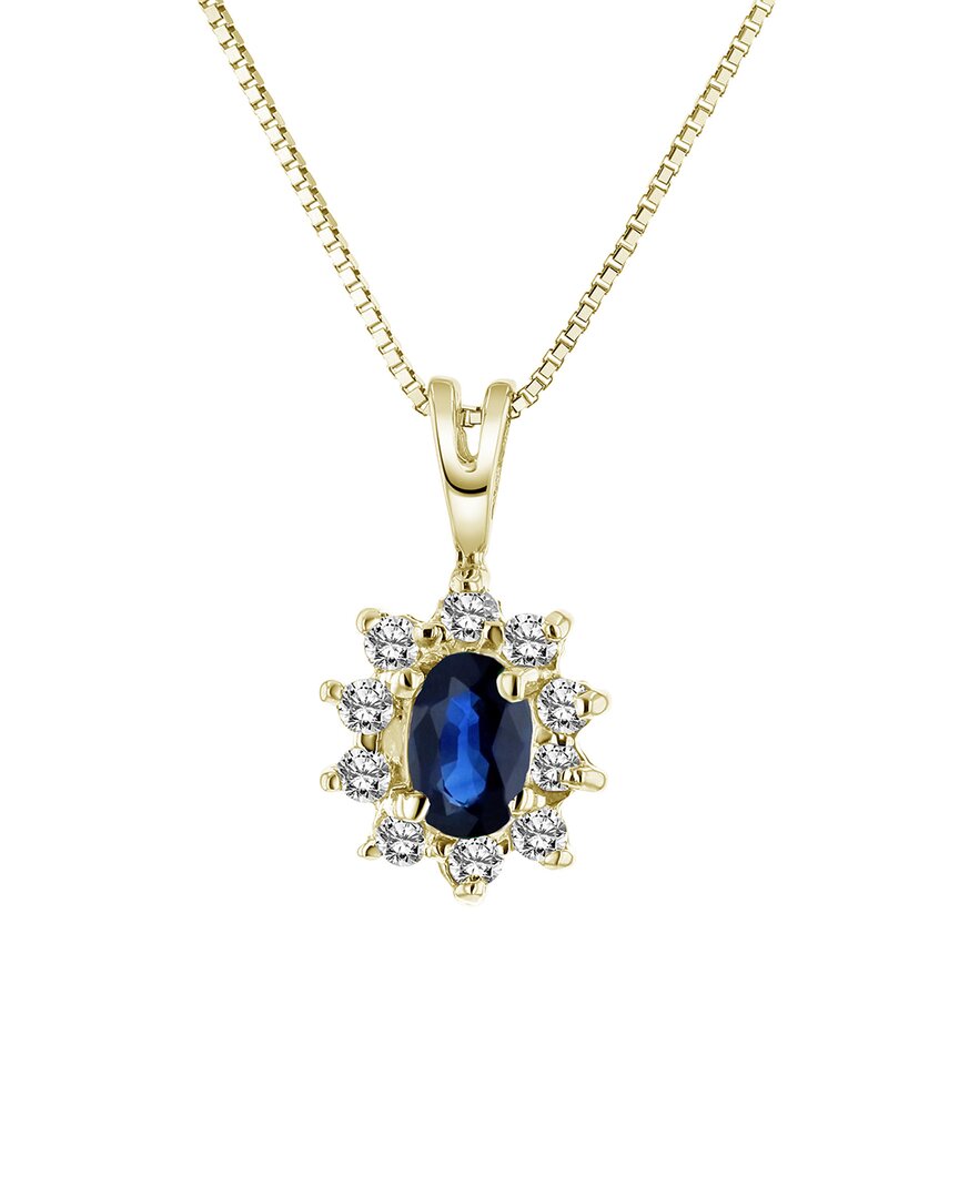 Levaron 14k 0.35 Ct. Tw. Diamond & Sapphire Necklace