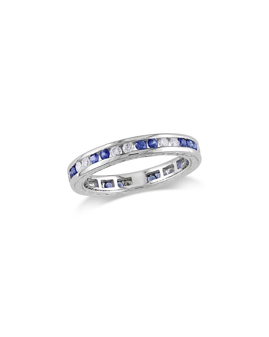 Diamond Select Cuts 18k 1.08 Ct. Tw. Diamond & Sapphire Eternity Ring