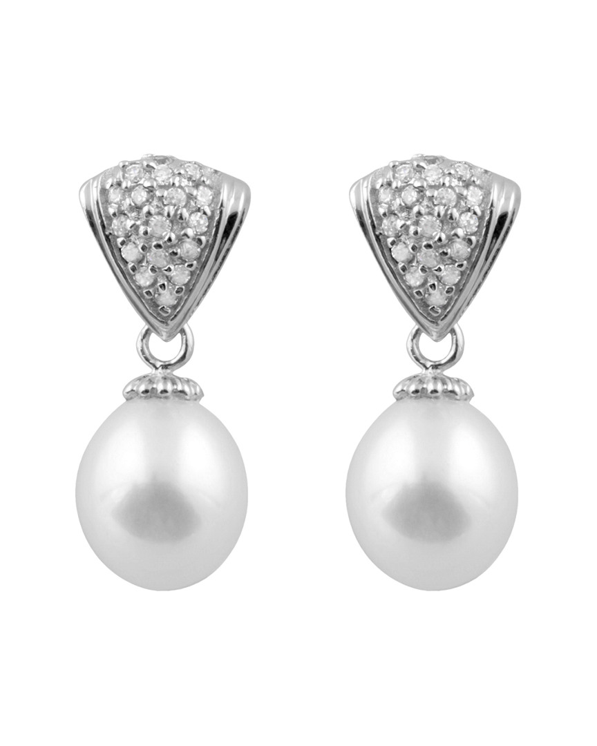 Splendid Pearls Plated 7-7.5mm Pearl Drop Earrings