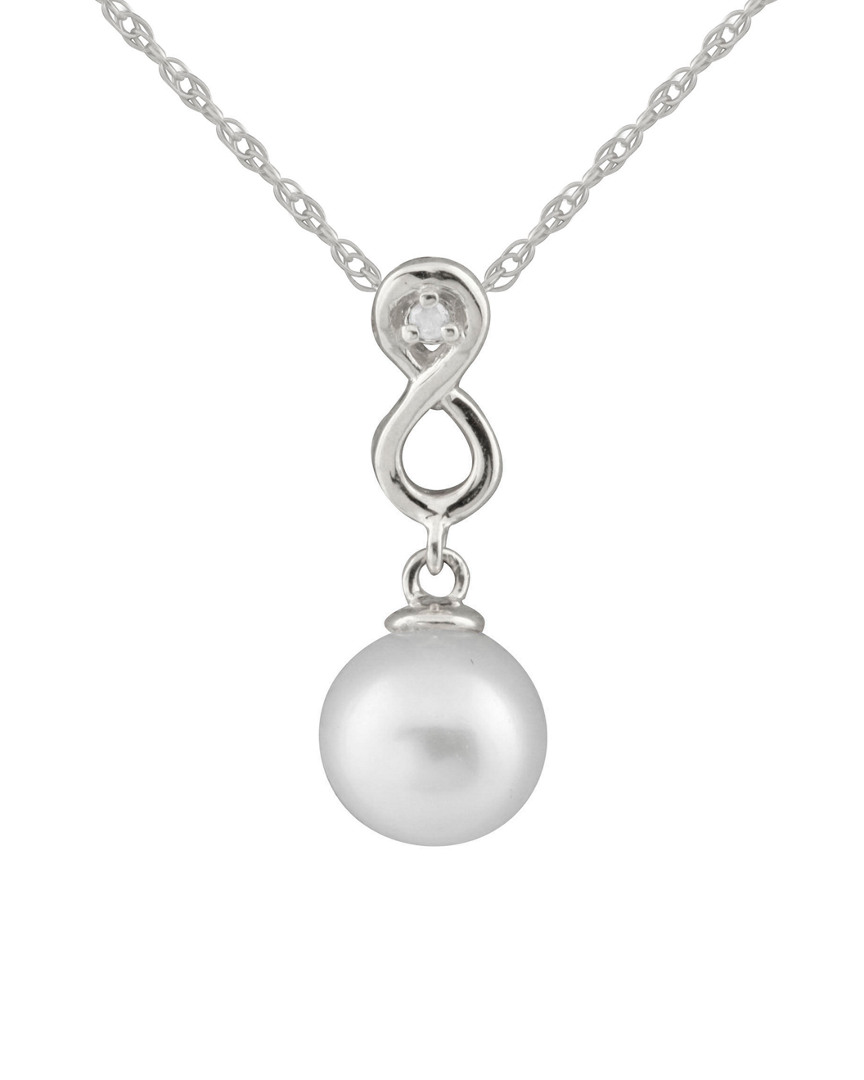 Masako Pearls Splendid Pearls Rhodium Plated Silver 8-8.5mm Freshwater Pearl Necklace