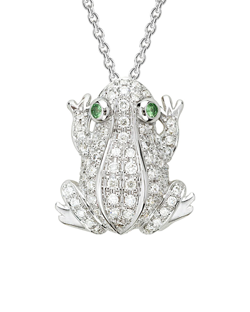 Diamond Select Cuts 14k Diamond .24 Ct & .02 Tsavorite Necklace
