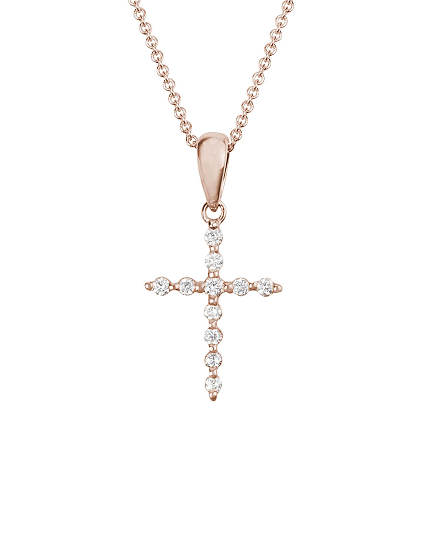 Diamond Select Cuts 14k Rose Gold 0.11 Ct. Tw. Diamond Necklace