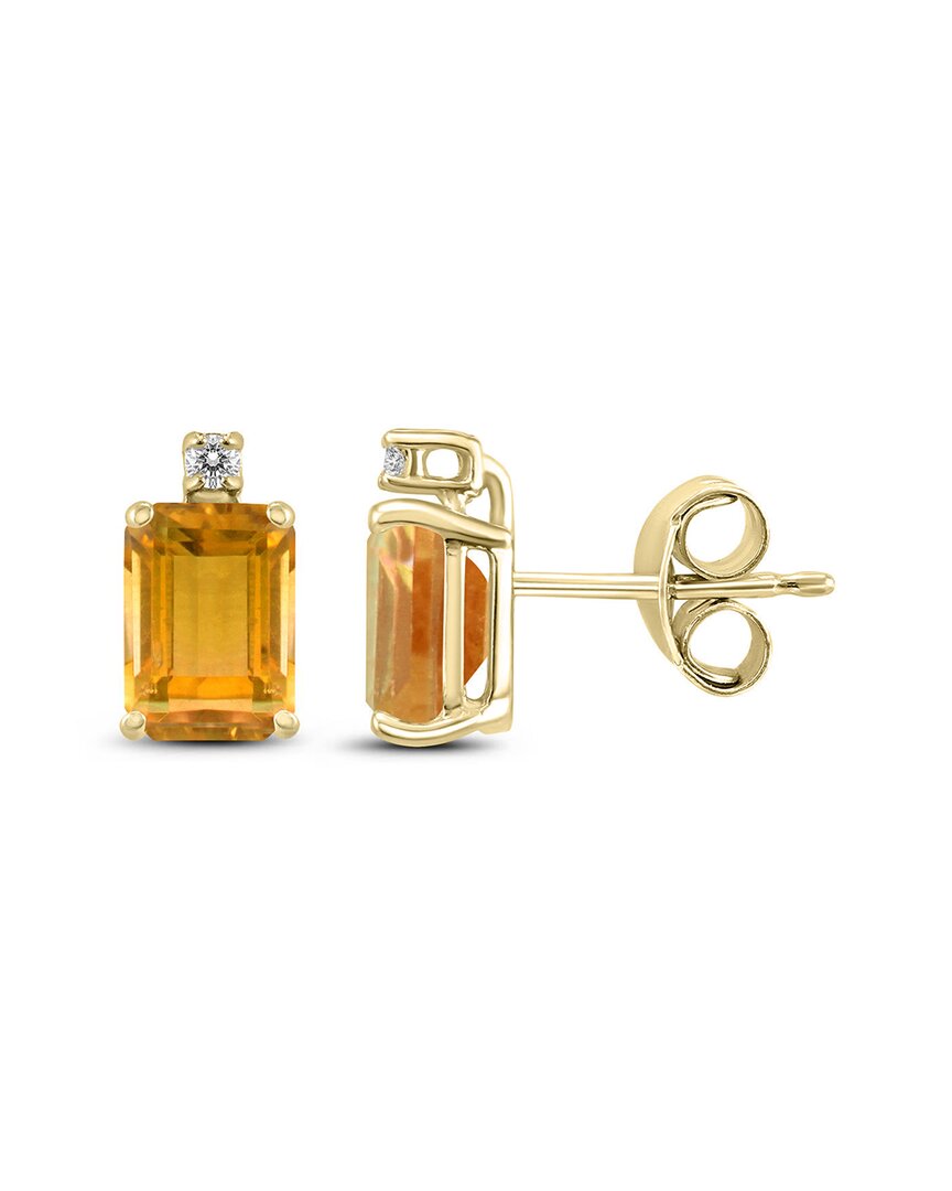 Gemstones 14k 1.74 Ct. Tw. Diamond & Citrine Earrings