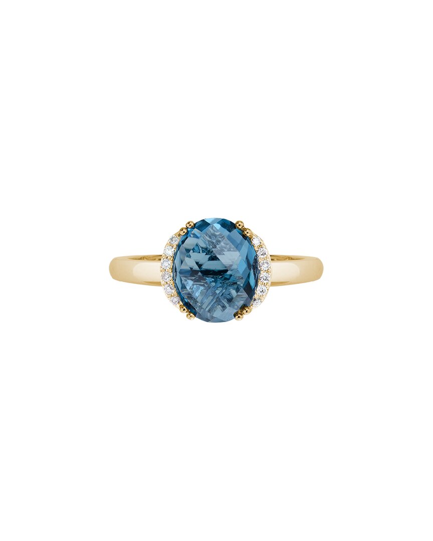 Gemstones 14k 3.40 Ct. Tw. Diamond & London Blue Topaz Ring