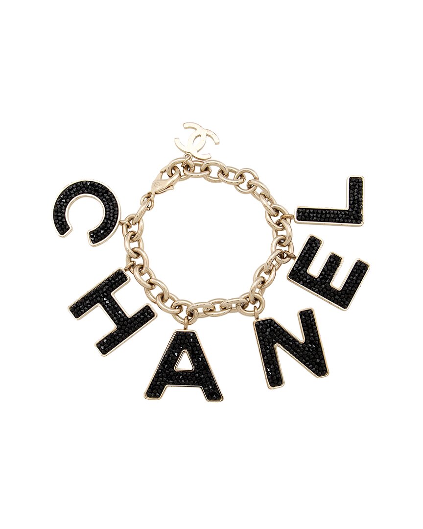 Pre-owned Chanel Logo Charm Bracelet (authentic Pre-loved)