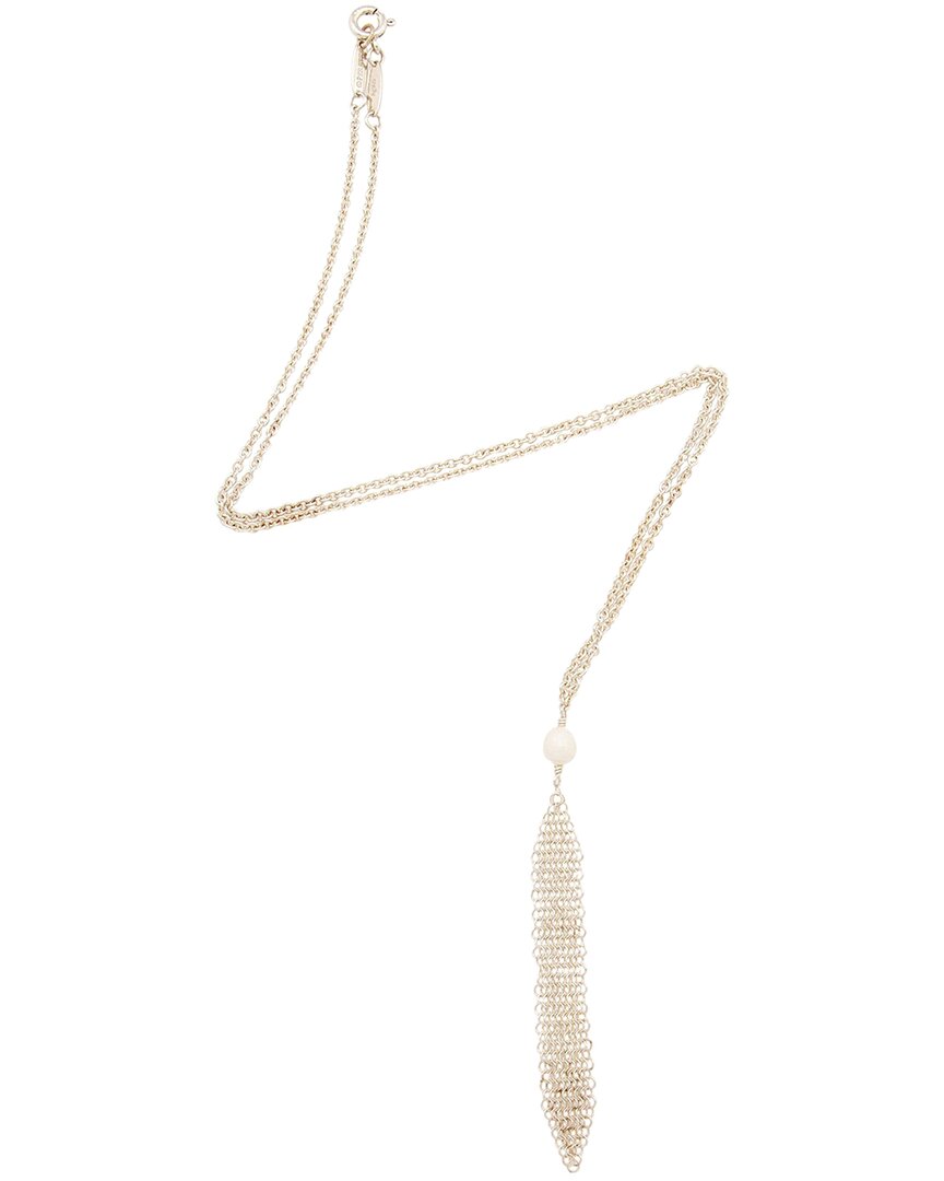 Pre-owned Tiffany & Co . Silver Mesh Tassel Necklace (authentic Pre-loved) In Gold
