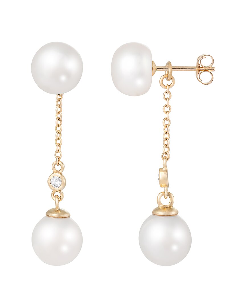 Splendid Pearls 14k 7-7.5mm Pearl Jacket Earrings