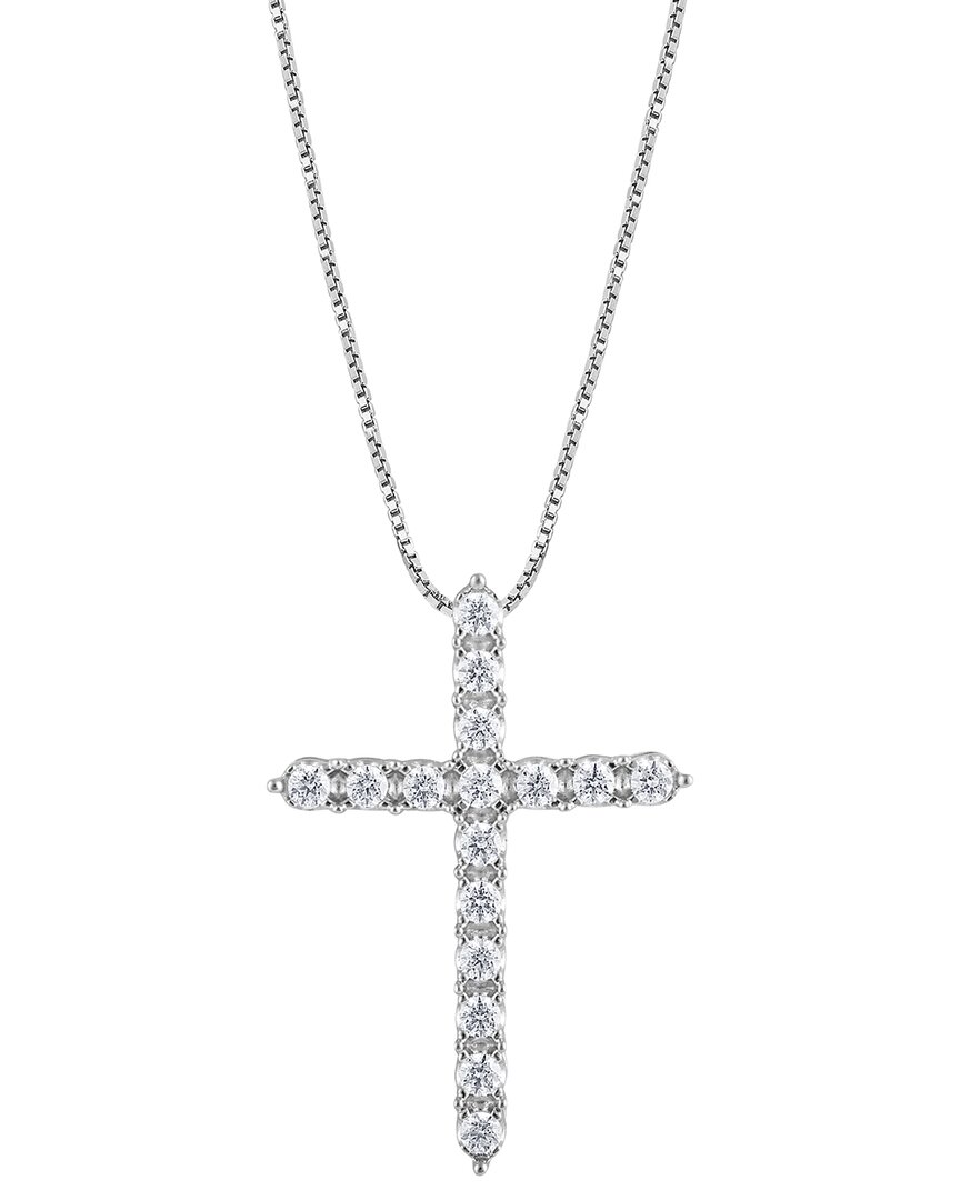 Lab Grown Diamonds Silver 0.48 Ct. Tw. Lab Grown Diamond Cross Pendant