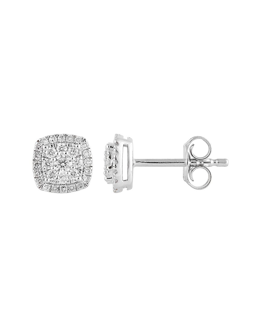 Lab Grown Diamonds Silver 0.31 Ct. Tw. Lab Grown Diamond Earrings In White