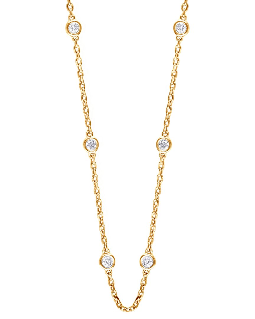Lab Grown Diamonds 14k Over Silver 0.50 Ct. Tw. Lab Grown Diamond Necklace In Gold