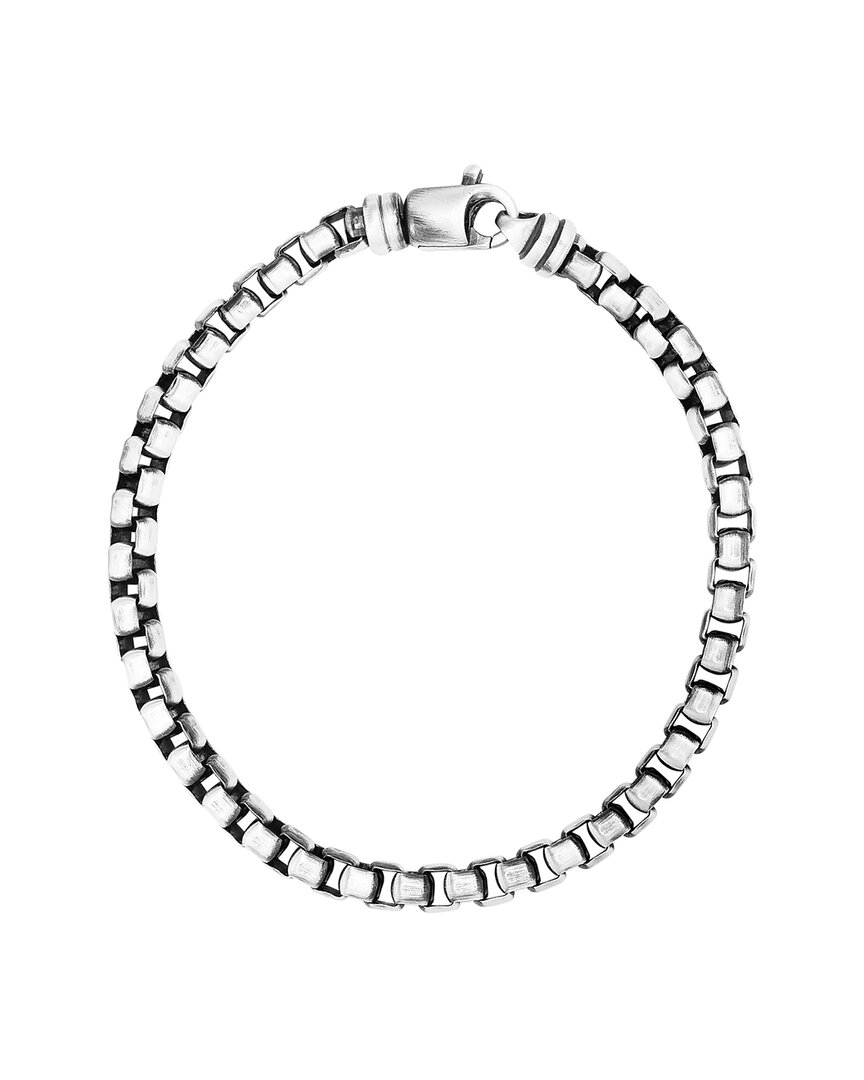 Italian Silver Round Box Chain Bracelet