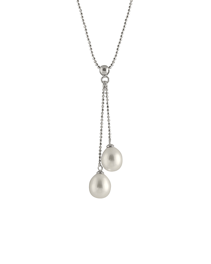 Splendid Pearls Silver 9-10mm Pearl Pendant Necklace In Metallic
