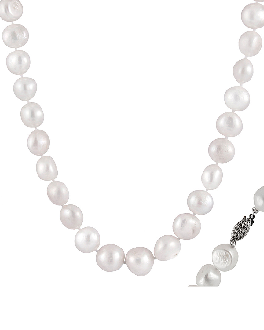 Splendid Pearls Rhodium Plated Silver 12-13mm Freshwater Pearl Necklace