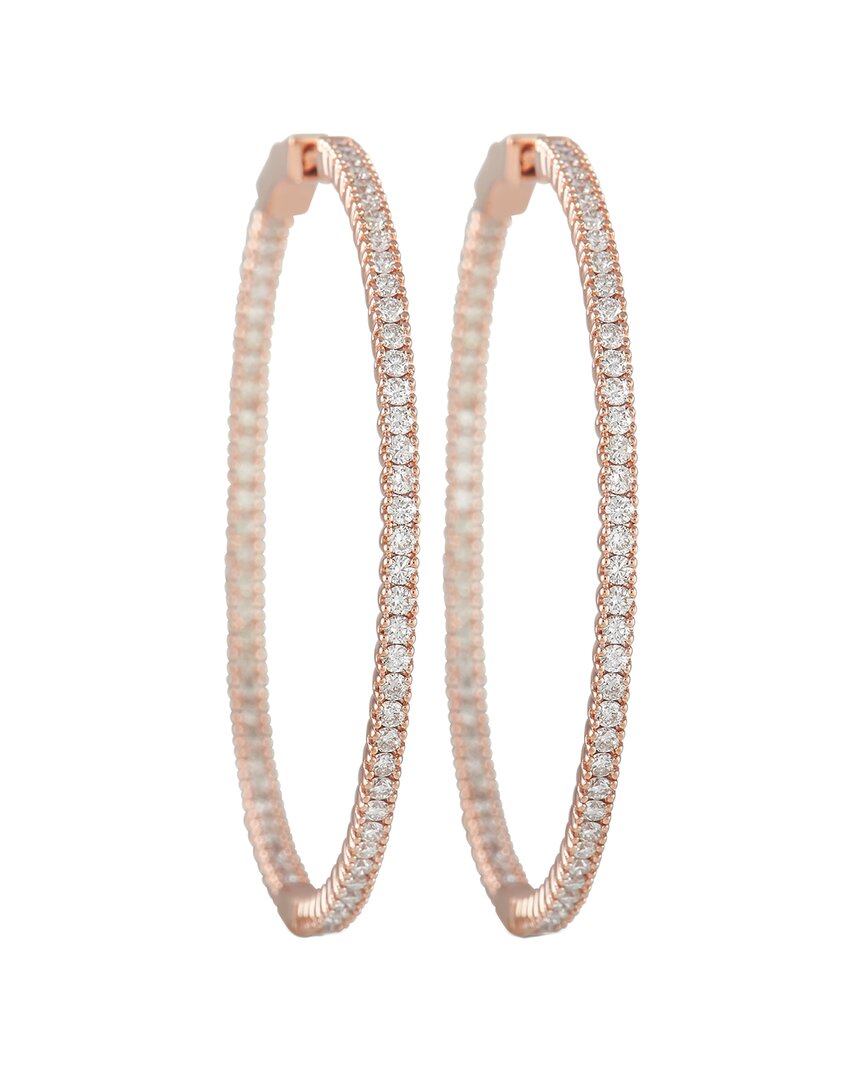 Diamond Select Cuts 14k Rose Gold 1.89 Ct. Tw. Diamond Inside Out Hoops
