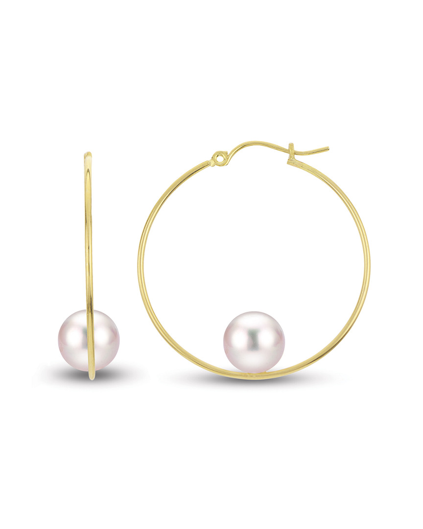 Pearls 14k 8-8.5mm Pearl Hoops