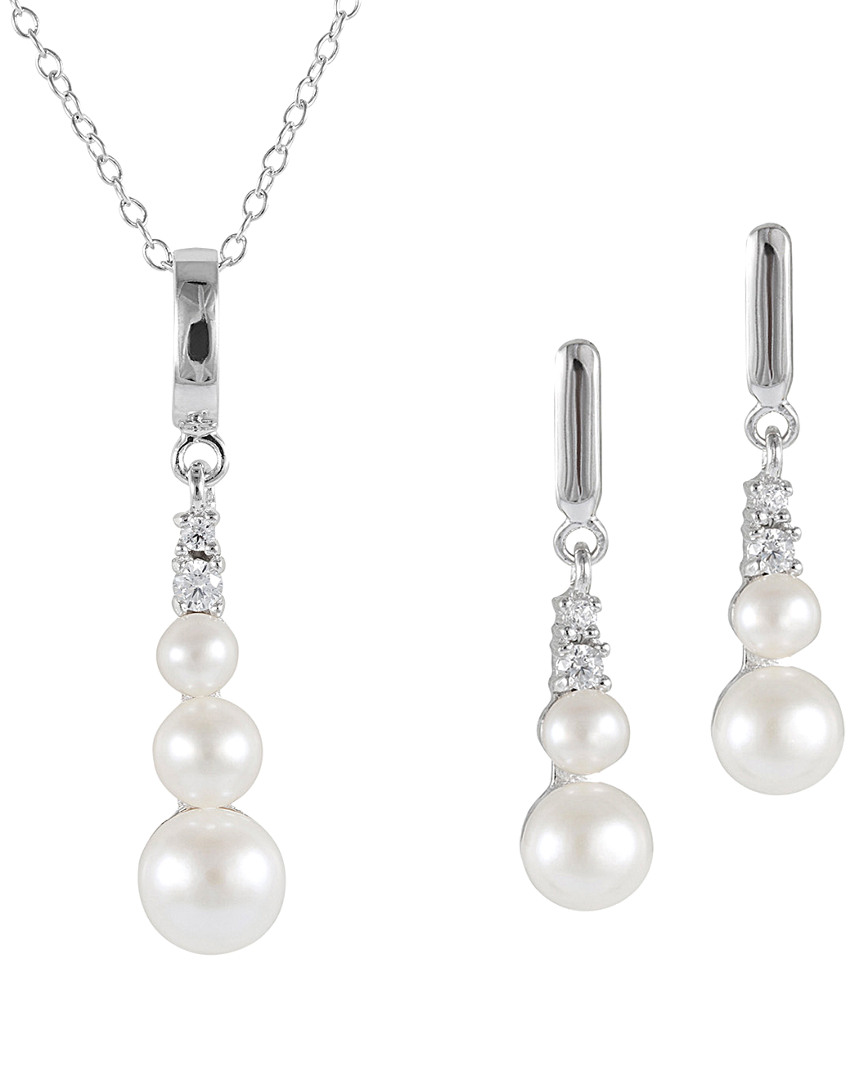 Splendid Pearls Silver 3-5mm Pearl Set