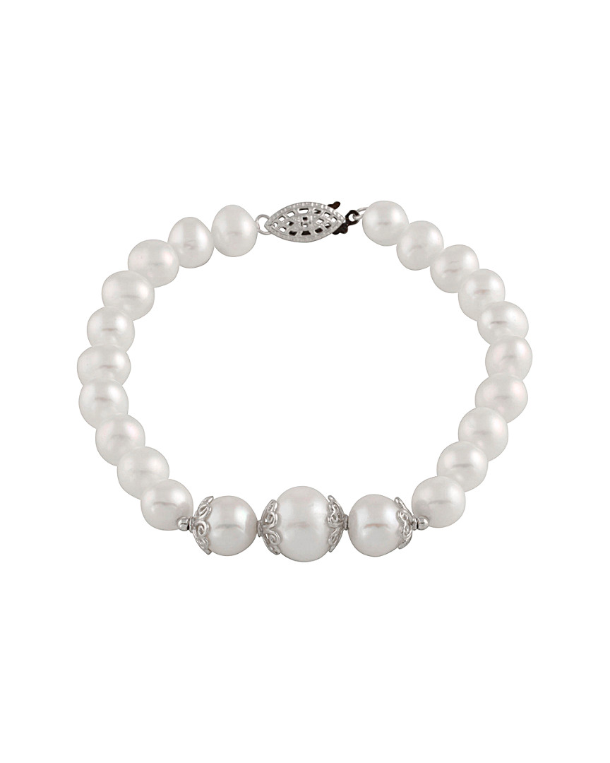 Splendid Pearls Silver 7-9.5mm Freshwater Pearl Bracelet