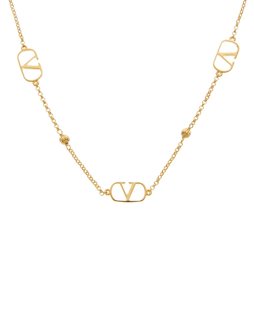 Valentino Garavani Valentino Vlogo Signature Necklace In Yellow