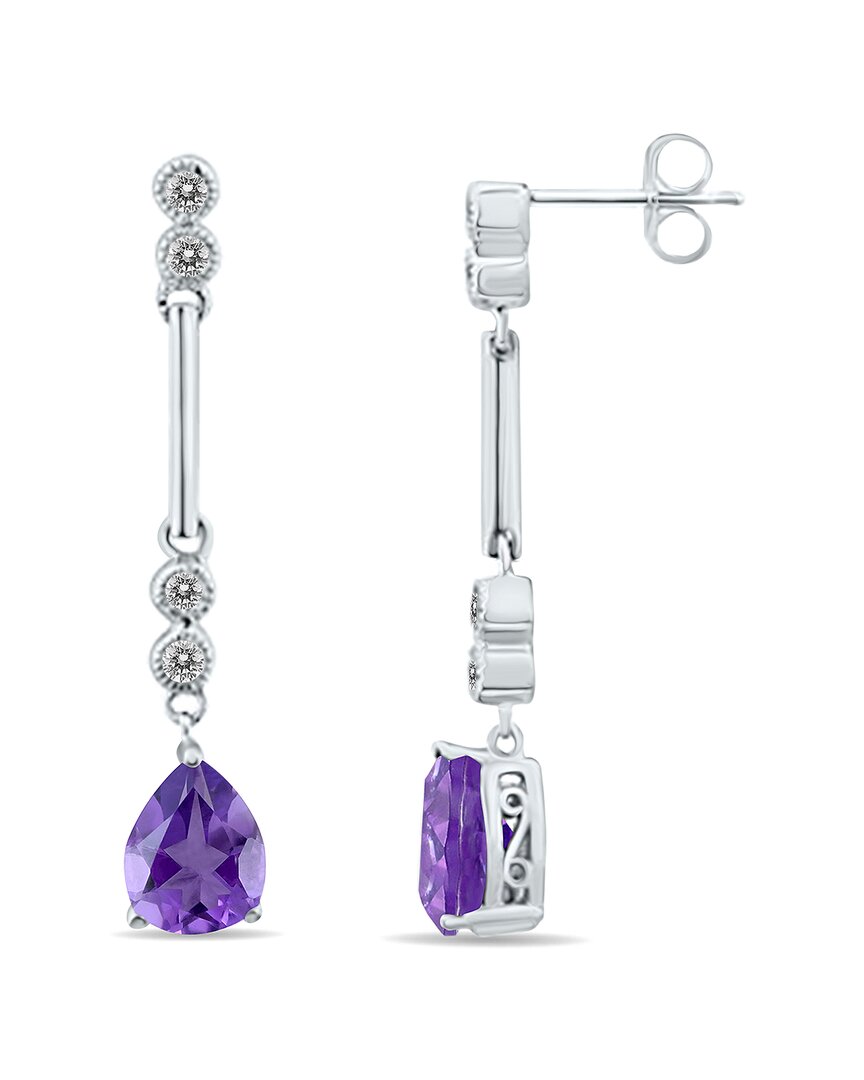 Gemstones 14k 2.11 Ct. Tw. Diamond & Amethyst Earrings