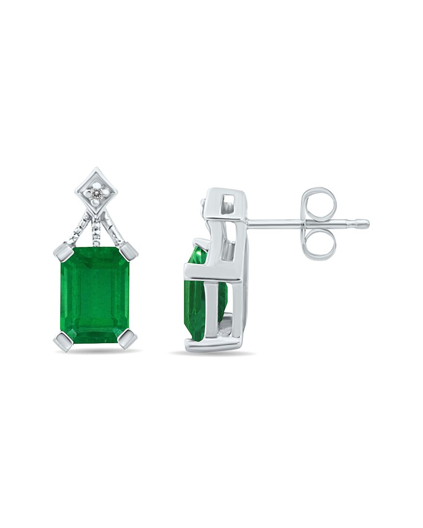 Gemstones 14k 2.33 Ct. Tw. Diamond & Emerald Earrings