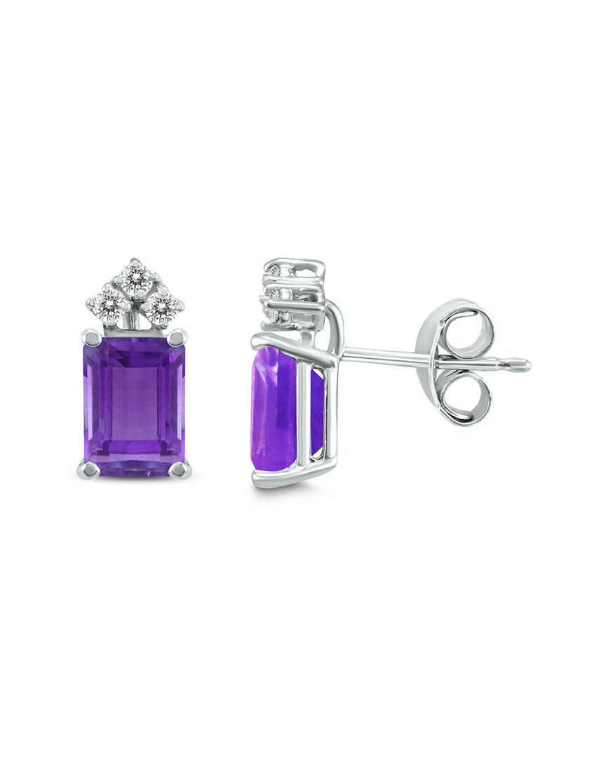 Gemstones 14k 1.80 Ct. Tw. Diamond & Amethyst Earrings