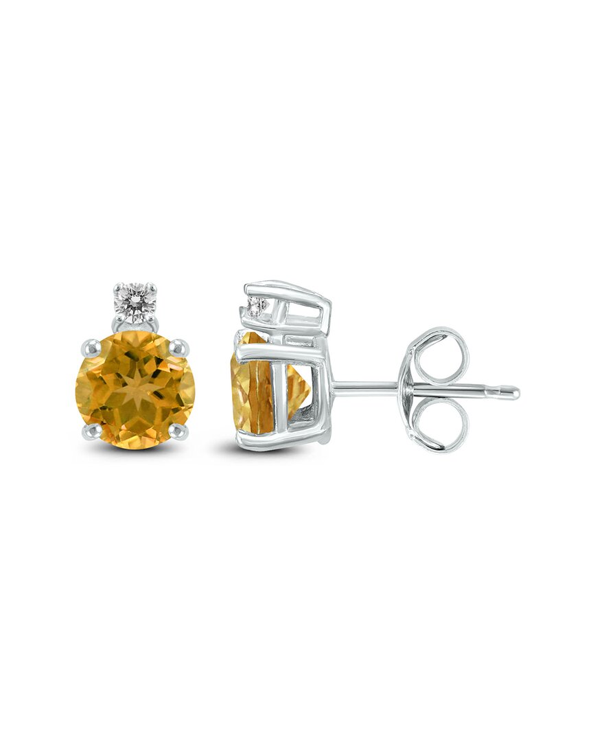 Gemstones 14k 3.10 Ct. Tw. Diamond & Citrine Earrings