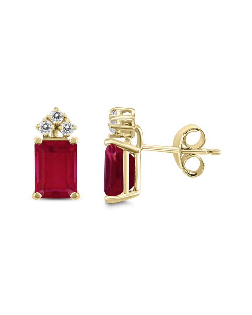 Gemstones 14k 0.90 Ct. Tw. Diamond & Ruby Earrings