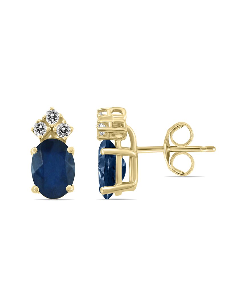 Gemstones 14k 1.39 Ct. Tw. Diamond & Sapphire Earrings