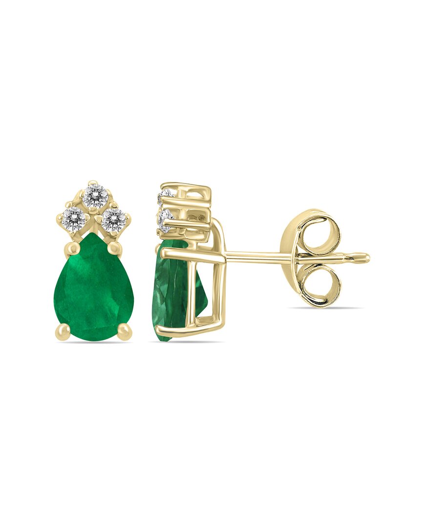 Gemstones 14k 0.90 Ct. Tw. Diamond & Emerald Earrings